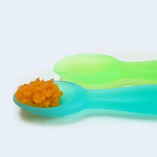 Vista 7 de ChooMee Cucharas de silicona para bebés Más de 4 meses, destete y alimentación automática para bebés de primera etapa Cuchara suave con mango
