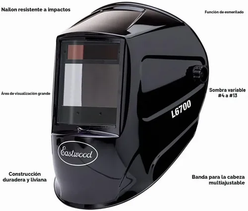 Vista 2 de Eastwood Casco para Soldar con Visor Grande, Oscurecimiento Automático, Máscara Ajustable con Banda Cómoda - L6700