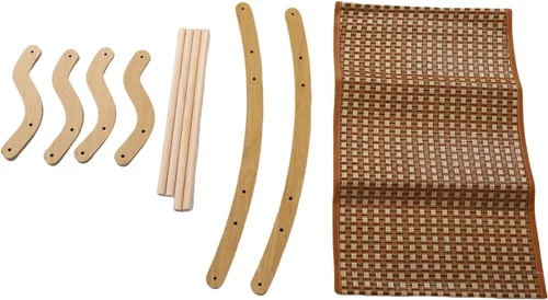 Vista 2 de Elevated Cat Bed, Lightweight Wooden Cooling Pet Cot with Breathable Rattan Mat Detachable Washable for Small Dogs and Kittens