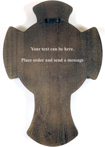 Vista 2 de Royal Wooden Collection Cruz de pared Guardián Arcángel Miguel icono colgante tallado en madera cristiana idea de regalo para hombres