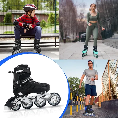 Vista 6 de MammyGol - Patines en línea ajustables para adultos, patines seguros y duraderos con ruedas gigantes, patines profesionales de alto rendimiento