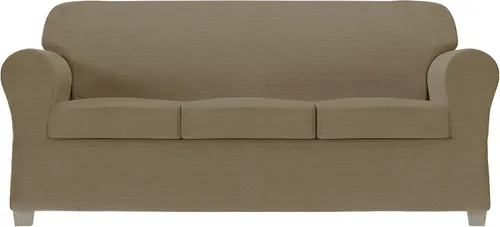 Vista 17 de Zenna Home Funda elástica de felpilla para sofá, color marfil/hueso, 1 pieza, suave y elástica para sofás, tela resistente a las arrugas, fácil