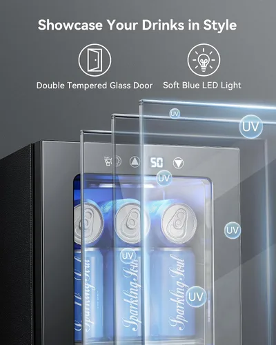 Vista 14 de Refrigerador de bebidas para 24 latas, mini refrigerador de encimera