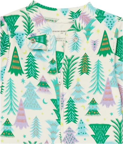 Vista 3 de Tienda Essentials Pijama unisex de algodón con pies ajustados para niños pequeños y bebés, paquete múltiple
