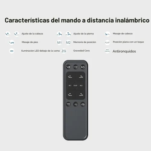 Vista 6 de Irvine Home Collection Cama ajustable King con sistema de sueño de espuma viscoelástica de gel de 10 pulgadas, masaje, gravedad cero