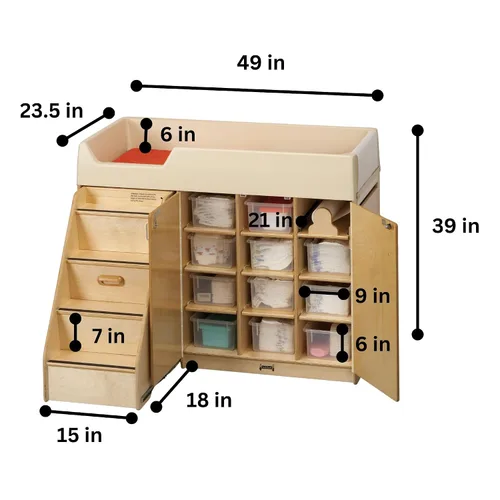 Vista 2 de Jonti-Craft 5145JC Cambiador de pañales con escaleras, izquierda