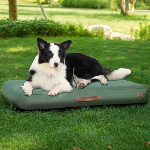 Vista 10 de ABCPET Cama inflable para perros pequeños, para viajes al aire libre, con funda extraíble, cama inflada impermeable para perros de verano con parte