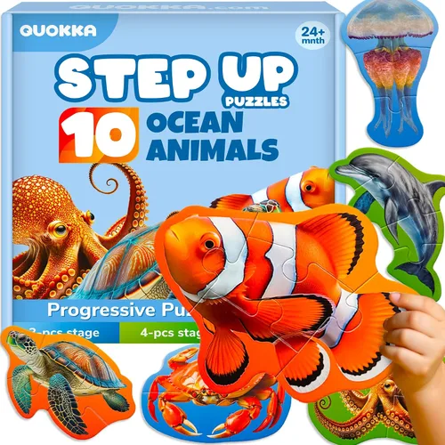 Vista 8 de Step Up Puzzles para niños de 3 a 5 a 40 años, rompecabezas realistas para juego de 4