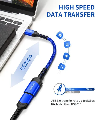Vista 3 de JSAUX Adaptador USB C a USB [2 unidades], cable OTG tipo C 3.0 OTG On The Go tipo C macho a USB A hembra adaptador compatible con MacBook, iPhone 16