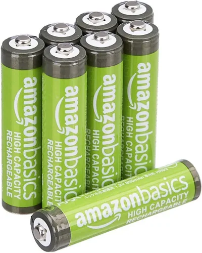 Vista 9 de Amazon Basics - Paquete de 4 pilas recargables AAA NiMH de alta capacidad de 850 mAh, 1.2V, recarga hasta 500 veces, precargadas