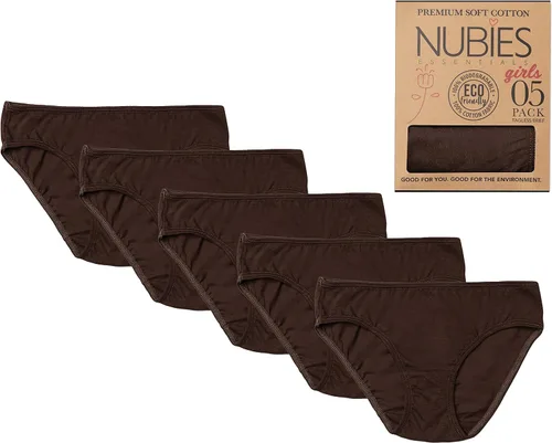 Vista 7 de Undies On-the-Go Underwear Girls Eco-Friendly Biodegradable Tagless Premium Soft Cotton Briefs (5-Pack)