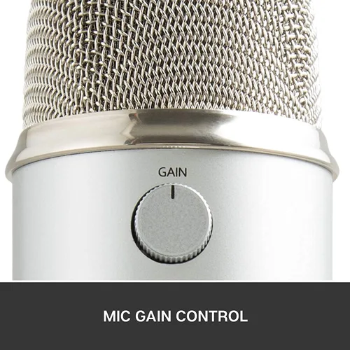 Vista 4 de [Renovado] Micrófono USB Blue Yeti para grabación y transmisión en PC y Mac, 3 cápsulas de condensador, 4 patrones de captación, salida