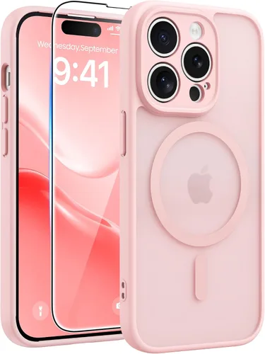 Vista 108 de FNTCASE - Funda para iPhone 16 Pro: magnética, mate, translúcida, de grado militar, protectora contra caídas, resistente, fina, duradera y a prueba