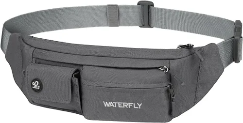 Vista 8 de WATERFLY - Riñonera pequeña con correa para el hombro: bolsa delgada y ligera con 5 bolsillos para la cintura y la cadera, para mujeres y hombres