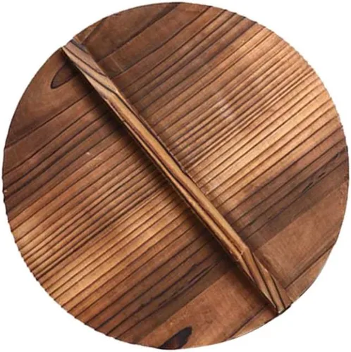 Vista 6 de Cabilock Tapa de olla de madera, protector de salpicaduras de aceite para cocinar, diseño elegante que retiene el vapor evita quemaduras