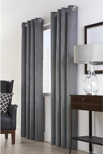 Vista 8 de Loft Living Nova Total Blackout - Cortina de gamuza sintética tejida, 54 x 84 pulgadas, color negro