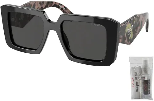 Vista 2 de Prada PR23YS CONCEPTUAL Rectangle Sunglasses For Women+ BUNDLE With Designer iWear Eyewear Kit