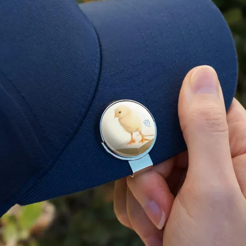 Vista 5 de Pequeño pollito en el libro del sombrero de golf clip con marcador magnético de la bola, Multi