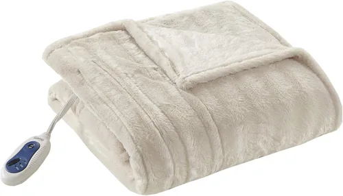 Vista 11 de Beautyrest Duke - Manta eléctrica de lujo extragrande con forro de pelo largo cepillado de imitación, suave y acogedora, con control de 3 niveles