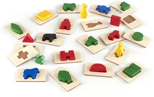 Vista 2 de Guidecraft 3D Feel & Find Icons, Shape and Tile Matching Toy para niños, juguetes educativos y de aprendizaje