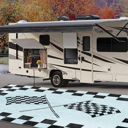 Vista 8 de EEZ RV Products - Esteras reversibles resistentes para exteriores de 9'x12' para RVing/Boondocking