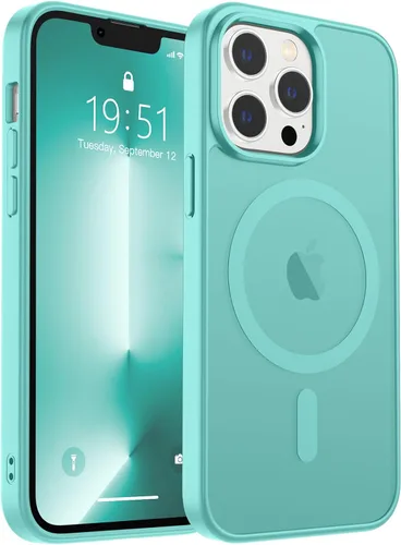 Vista 201 de zapica Funda magnética para iPhone Air, con protector de pantalla de vidrio templado, compatible con MagSafe, translúcida mate, a prueba de golpes