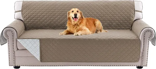 Vista 12 de PrinceDeco Funda de sofá para perros, lavable y reversible, apta para mascotas, resistente al agua, protector de muebles con correas elásticas
