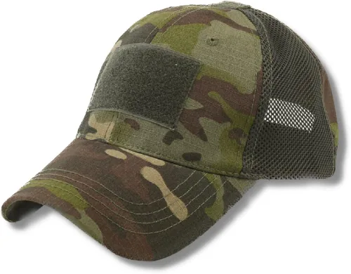 Vista 9 de Military-Style Tactical Patch Hat with Adjustable Strap Breathable & Unisex ACU