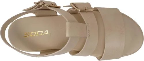 Vista 5 de Soda DRIFTER Women Flatform Multi Strap Double Buckle Open Toe Ankle Strap Platform Wedge Sandals