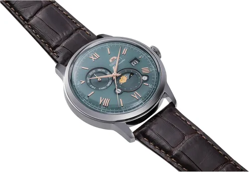 Vista 3 de Orient Bambino Versión 9 Reloj de vestir automático de acero inoxidable con calendario semanal Verde