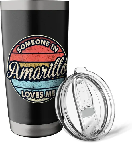 Vista 5 de Someone In Amarillo Loves Me City US USA Stainless Steel Insulated Tumbler