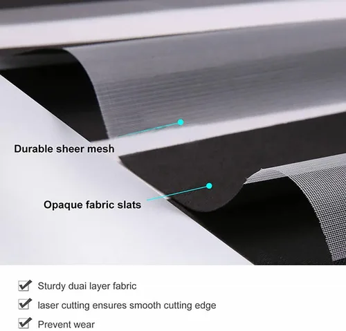 Vista 4 de Persianas motorizadas de cebra para ventanas, control remoto personalizado, persianas inteligentes de doble capa con control de luz de privacidad