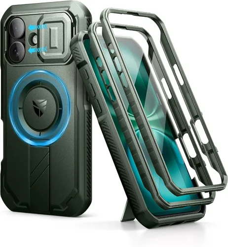 Vista 38 de Dexnor - Funda para iPhone 12 & iPhone 12 Pro con tapa deslizante para cámara, soporte ajustable y protector de pantalla integrado, carcasa