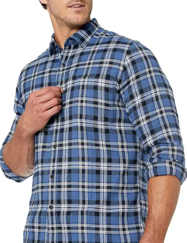 Vista 30 de Amazon Essentials Camisas de franela de manga larga para hombre, corte ajustado, a cuadros con botones