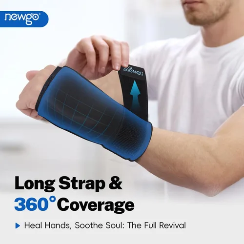 Vista 4 de NEWGO Guantes de hielo de mano para aliviar el dolor de muñeca y pulgar, terapia de calor y frío, envoltura de hielo para artritis, túnel carpiano