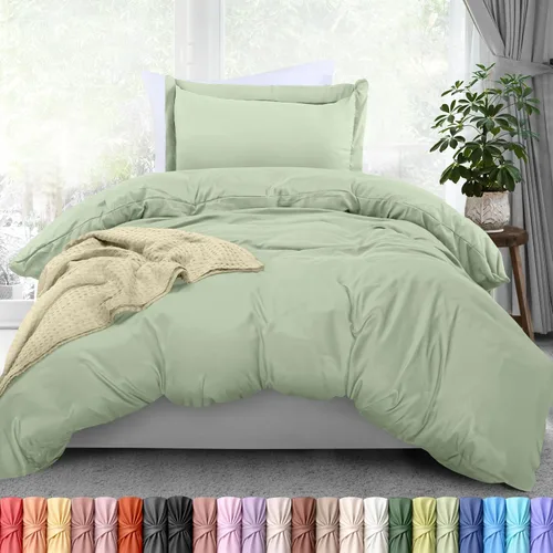 Vista 39 de Utopia Bedding Juego de funda de edredón tamaño individual - 2 piezas con cierre de cremallera - 1 funda de edredón 68X90 pulgadas y 1 funda de Beige