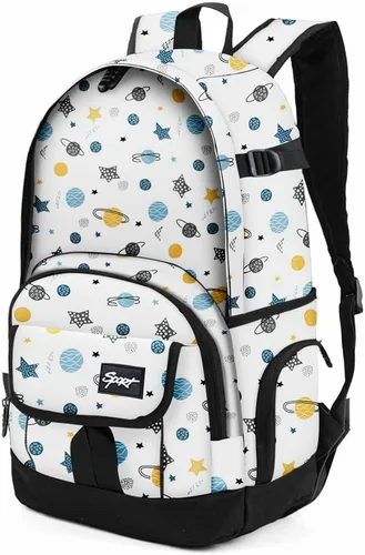 Vista 43 de Mochila escolar estilo Rickyh, mochila de viaje para hombres y mujeres, mochila ligera con compartimento para portátil, Tamaño único