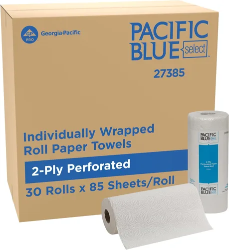 Vista 9 de Georgia-Pacific Pacific Blue Select rollos de toallas de papel perforados de 2 capas de Georgia-Pacific Pro, 100 hojas por rollo, 30 rollos por