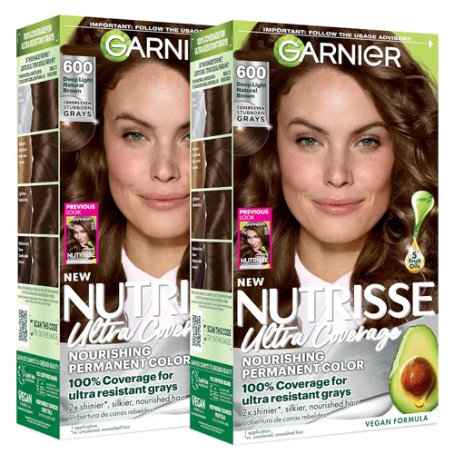 Vista 13 de Garnier Nutrisse Ultra Coverage - Tinte en crema nutritiva para el cabello, 200 negro suave oscuro (negro sésamo), tinte permanente para el cabello