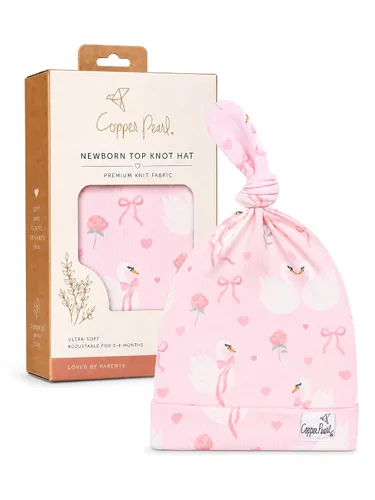 Vista 28 de Gorro de bebé con nudo superior elástico suave "Fern" por Copper Pearl