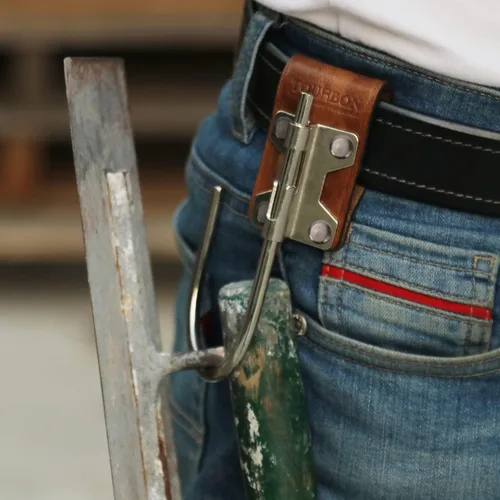 Vista 8 de TOURBON Soporte de taladro de cuero para cinturón Herramienta Gancho Holster