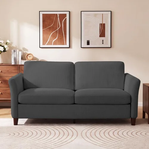 Vista 13 de Valthie Sofá biplaza de pana de 61 pulgadas, sofás modernos y cómodos con bolsillo lateral, sofá de sala de estar, sofá para dormitorio y espacios