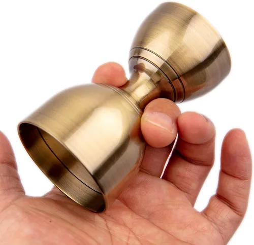 Vista 3 de Jigger de cóctel de alta calidad de 2 oz/1 oz, jigger de campana de acero inoxidable para camarero, jigger de medición de cóctel, jigger doble