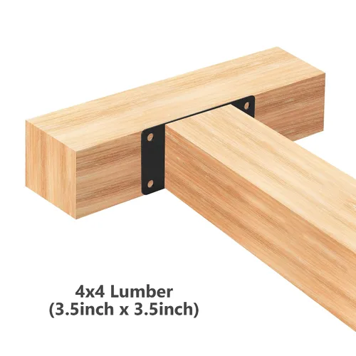 Vista 6 de 2 paquetes de placas de anclaje de poste 4x4 - Ideal para barandillas de cubierta, valla de madera, base de poste, poste de valla, poste de buzón