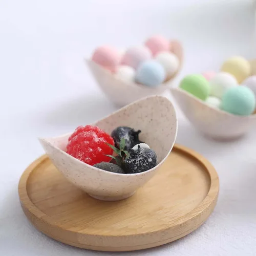 Vista 2 de Efavormart - Paquete de 24 tazas de postre de fibra de trigo ecológicas de 3 pulgadas, cuencos biodegradables para helado