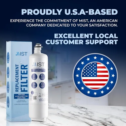Vista 7 de Mist Ultra Clarity Pro Filtro de agua de repuesto compatible con Bosch BORPLFTR50, filtro de agua para refrigerador compatible con BORPLFTR55