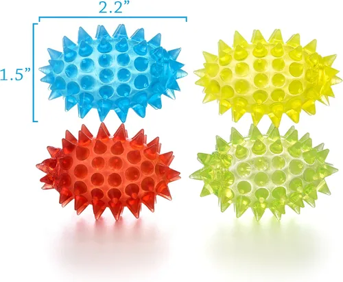 Vista 3 de Spiky Balls Stim Toy - Juego de 4 piezas de juguetes para niños y adultos, TDAH, autismo, juguetes sensoriales para la escuela, alivio del estrés