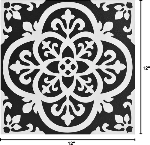 Vista 10 de FloorPops Azulejos góticos adhesivos para el suelo, FP2475, color negro