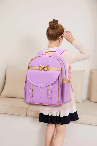 Vista 2 de Mochila impermeable de PU para niños de la escuela primaria