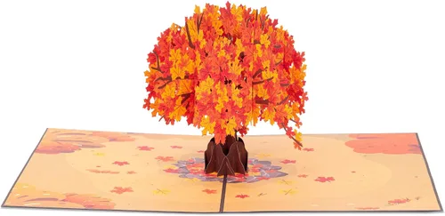 Vista 5 de Paper Love Tarjeta de Árbol de Otoño Tarjeta de Felicitación Desplegable 3D de Arce de Otoño para Acción de Gracias, Regalo de Anfitriona o Amigo